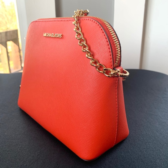 NWT authentic MK leather dome crossbody clementine - Picture 2 of 6